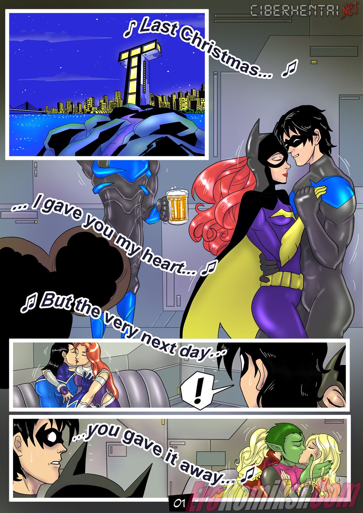 001-16 Порно комикс Титаны. Прошлое Рождество.