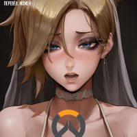 Порно комикс Overwatch. Подарок на годовщину Мерси.