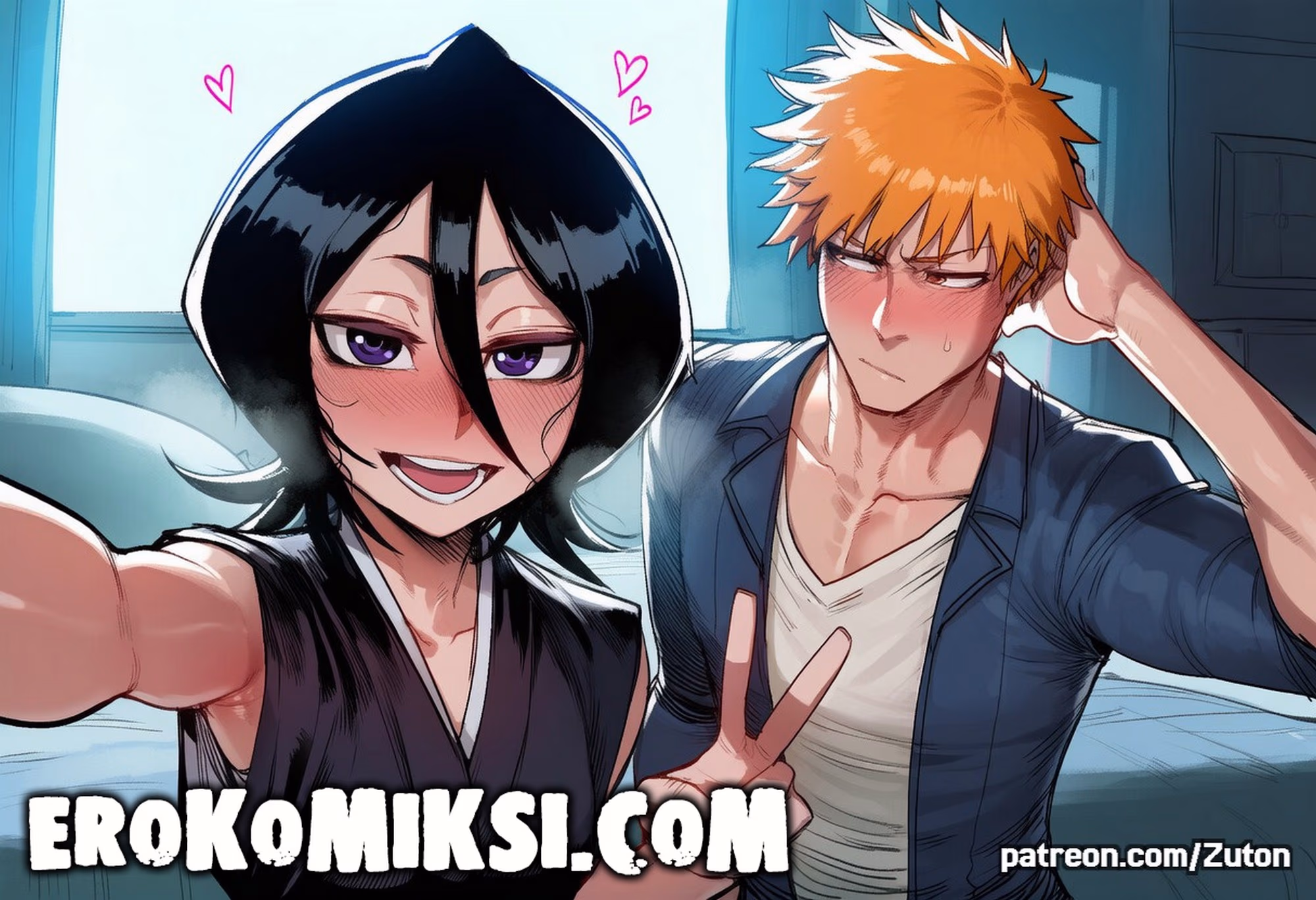 01-8 Порно комикс Bleach. Рукия и Ичиго: Неожиданный визит.