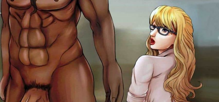 Порно комикс «Блондинка за рулем».