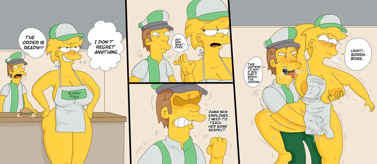 12-34 Порно комикс Симпсоны. Приключения в Фаст-Фуде.