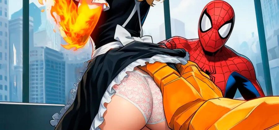 Порно комикс Фантастическая четверка. Человек — Факел. Новая форма.