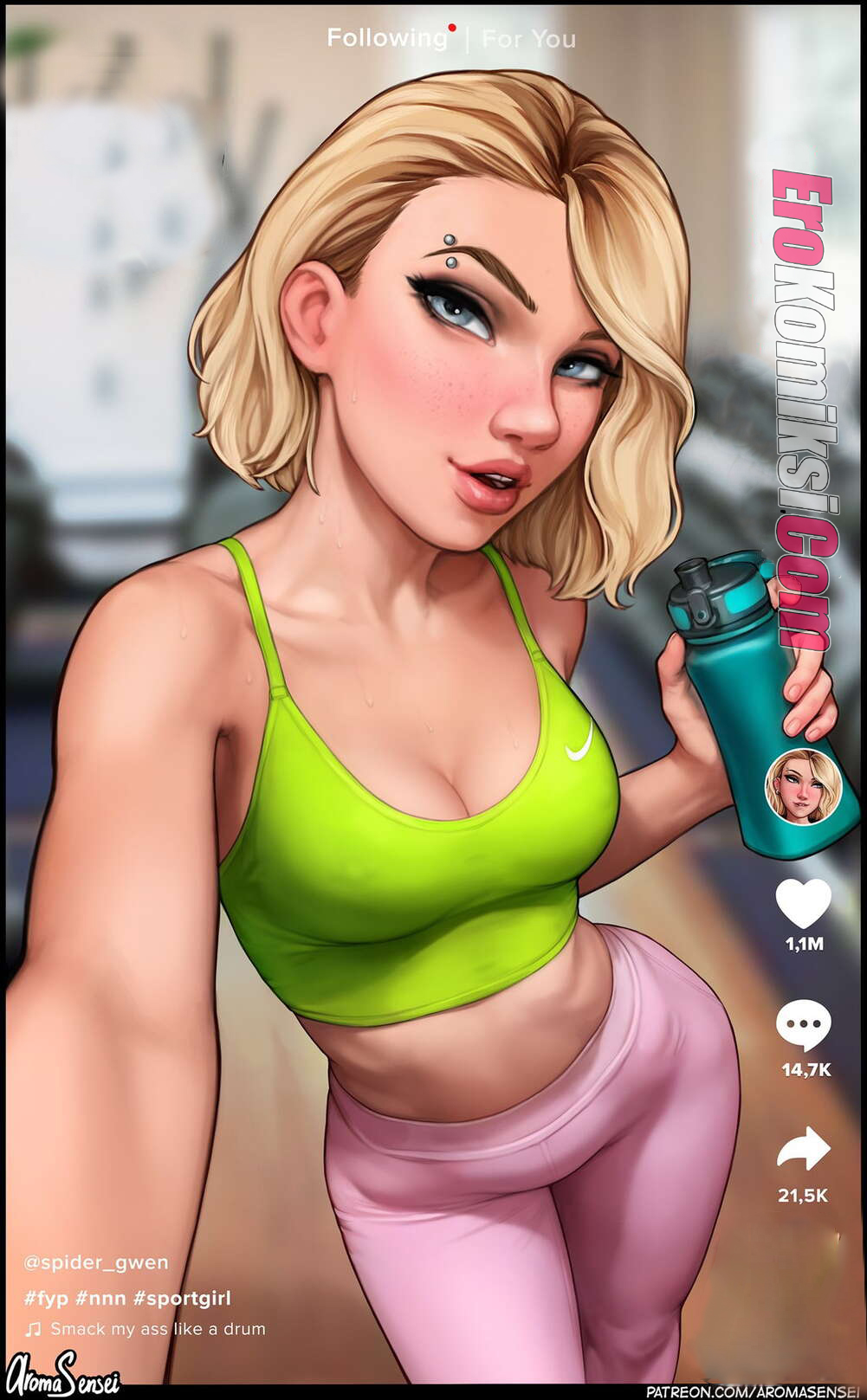 0-25 Порно комикс Гвен на тренировке.