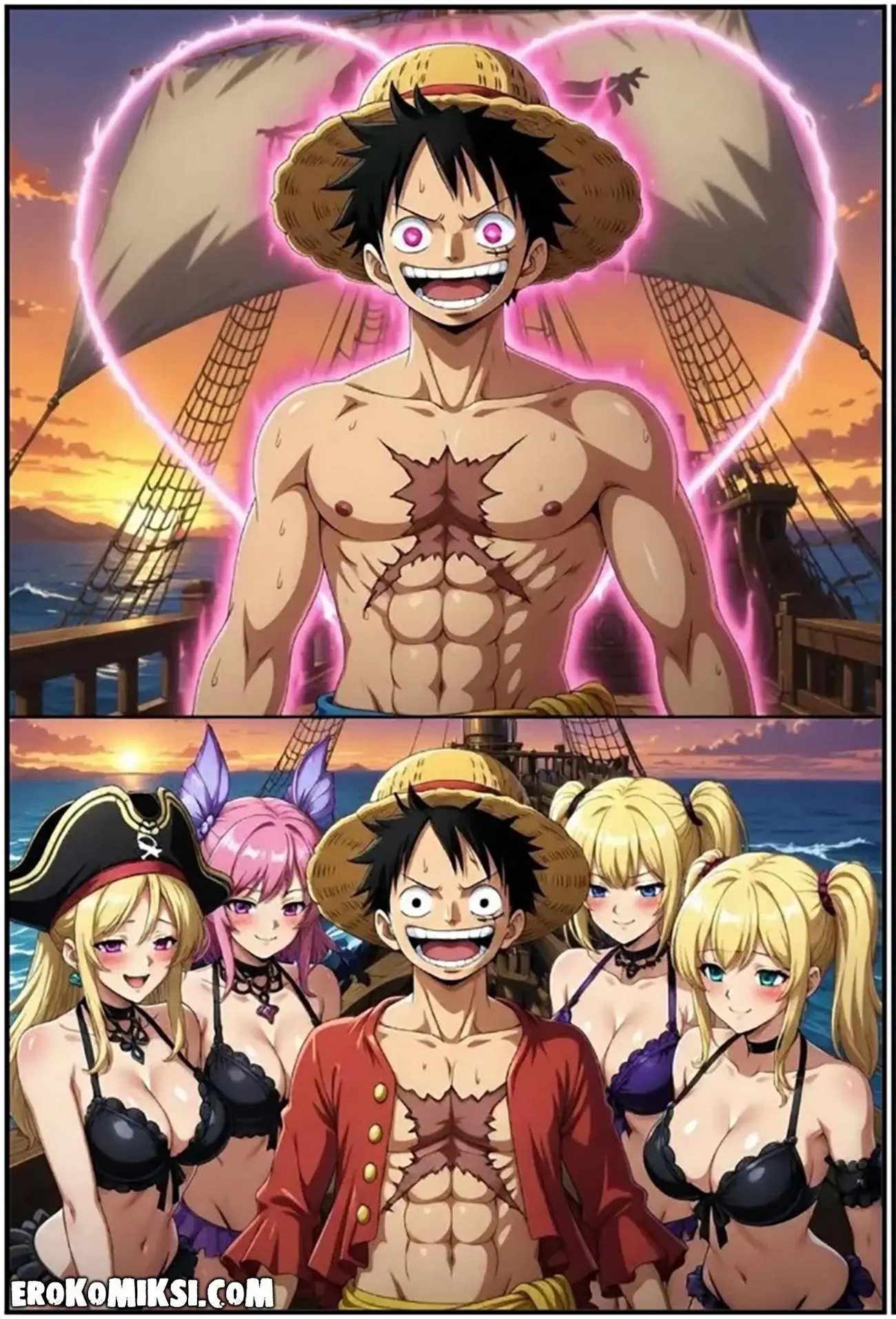 08-2 Порно комикс One Piece. Луффи – король гарема. Часть 1.