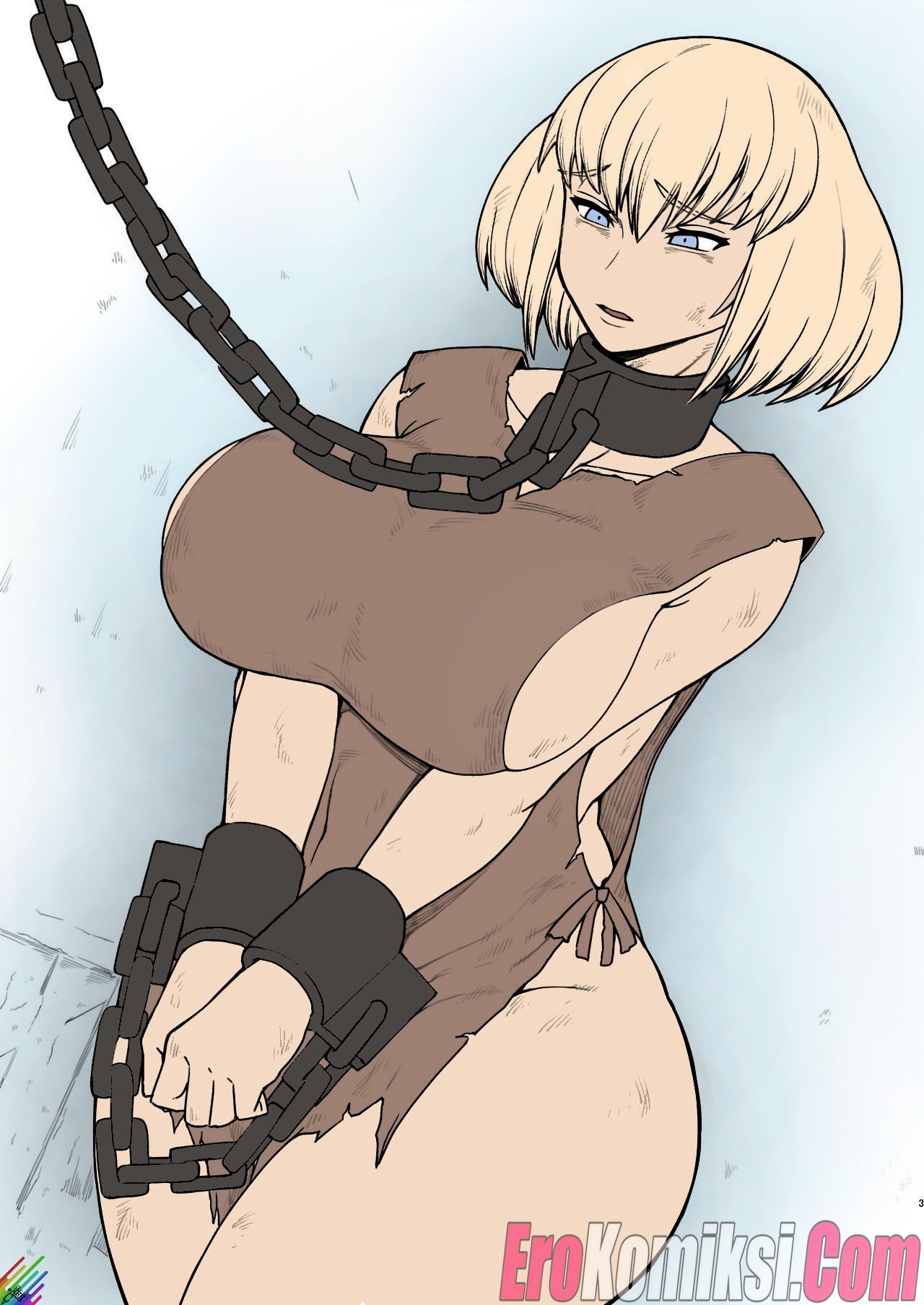 02-2 Порно комикс Рабыня изнасилована шотой.