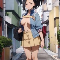 Порно комикс Моя геройская академия Момо Яойорзу VS Минета.