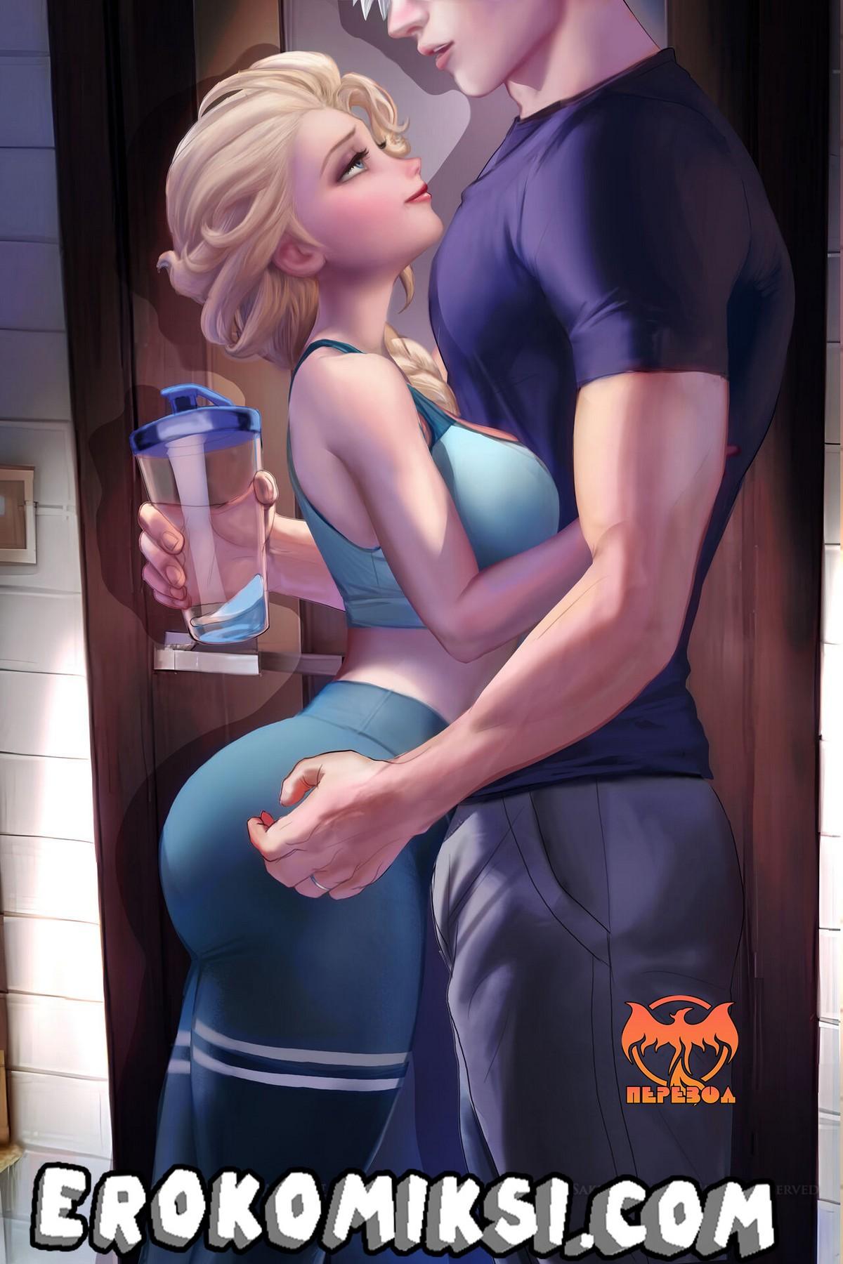 14-42 Порно комикс Эльза в раздевалке.