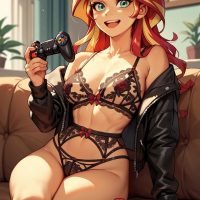 Порно комикс Подписывайтесь на канал Сансет Шиммер.